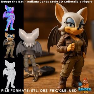 Rouge the Bat  Indiana Jones Style 3D Collectible Figure