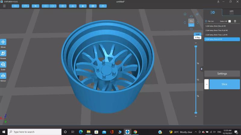 164 scales Tet star Wheel 9 mm