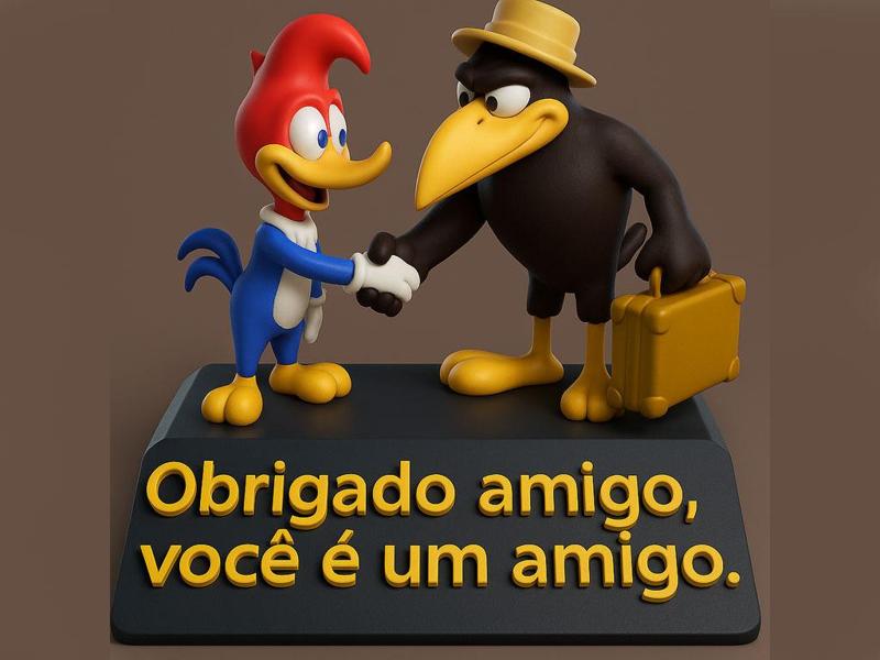 Woodpecker and Jubile  Two Versions English and Portuguese