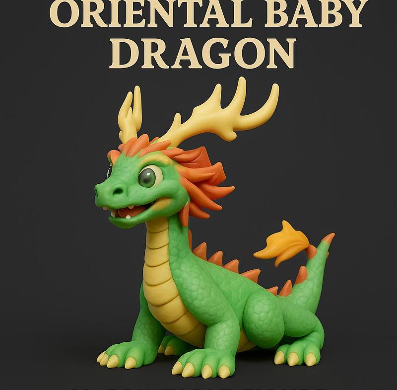 Oriental Baby Dragon - Fantastic Figure for 3D Printing