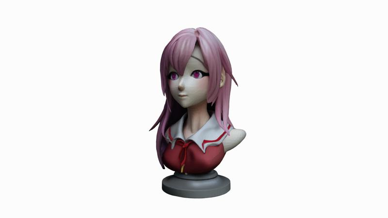 anime girl sculpture bust