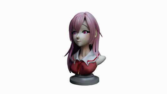 anime girl sculpture bust