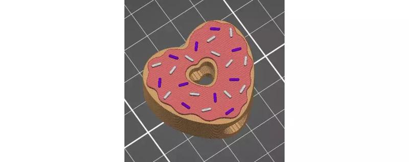 Heart Shaped Valentine Donut with Sprinkles Straw Topper STL 3D Print File