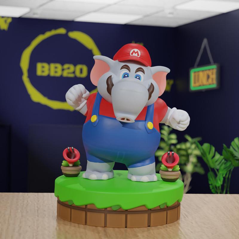 MARIO ELEPHANT SUPER MARIO WONDER  FANART 3D STL