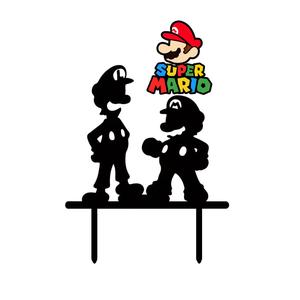 CAKE TOPPER ADORNO TORTA - SUPER MARIO BROS - Mario & Luigi