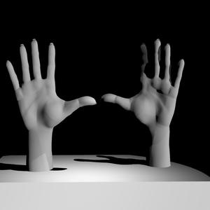 sectioned hands for easier larger printing