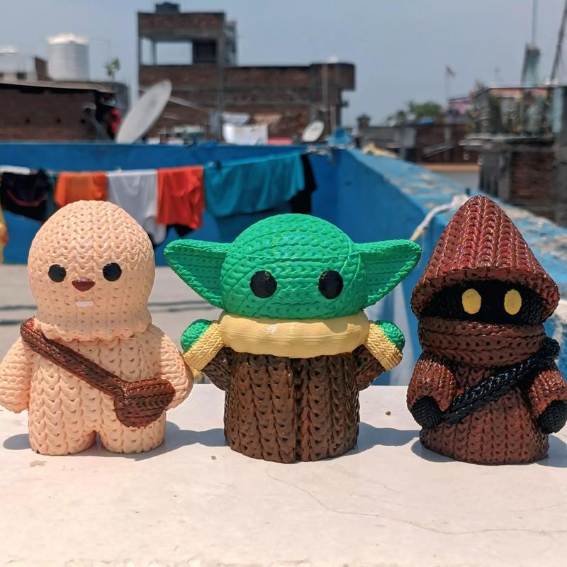 Knitted Starwars chewbacca Baby yoda Jawa