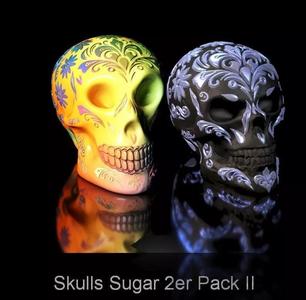 2-Pack-30 Percent Sugar Skull Pack 3D Model Files