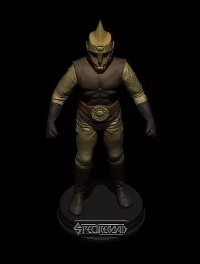 SPECTREMAN statue of golden man