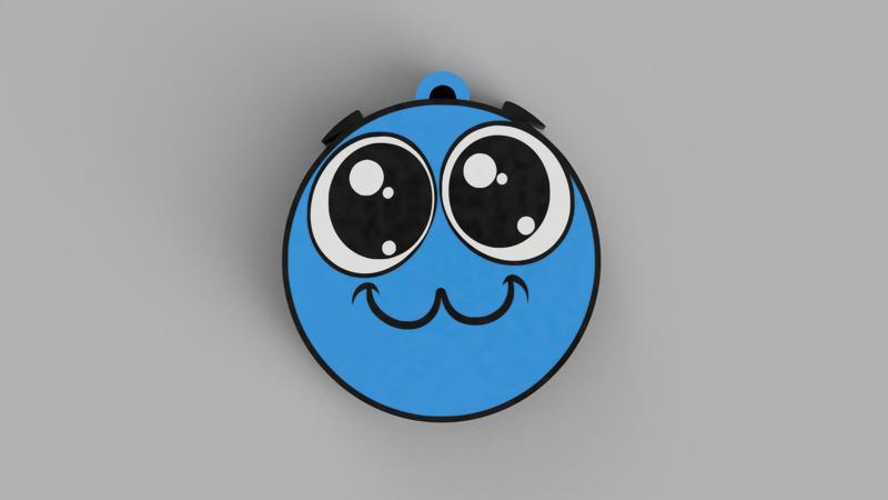 Blue Emoji - Ouwhh - Keychain, Earring, Bagcharm