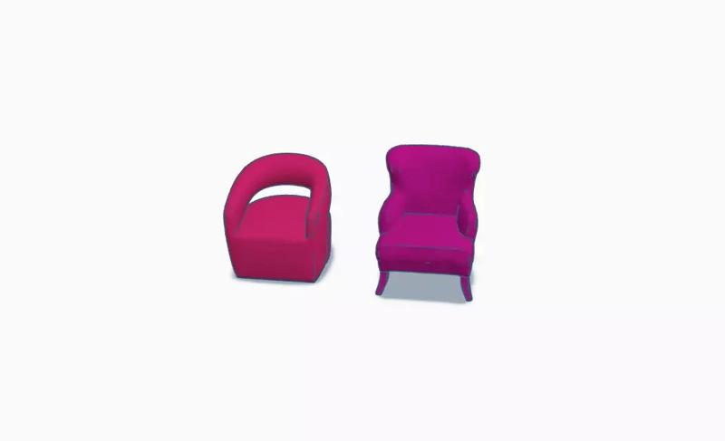 2 Pack Arm Chair 3D Models STL FBX OBJ