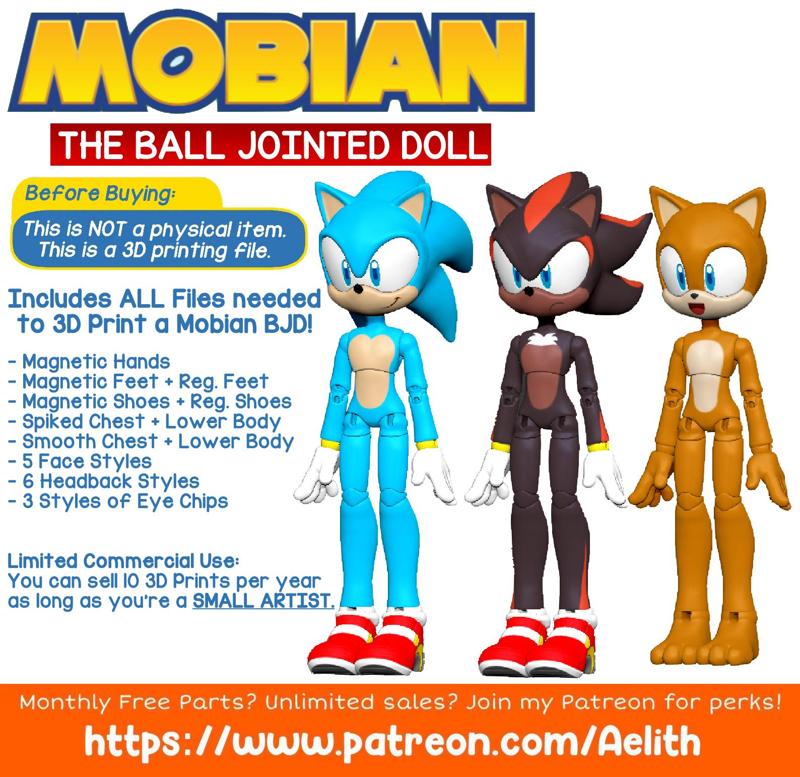 [Ball Jointed Doll] Mobian the 35CM BJD - For FDM and SLA Printers