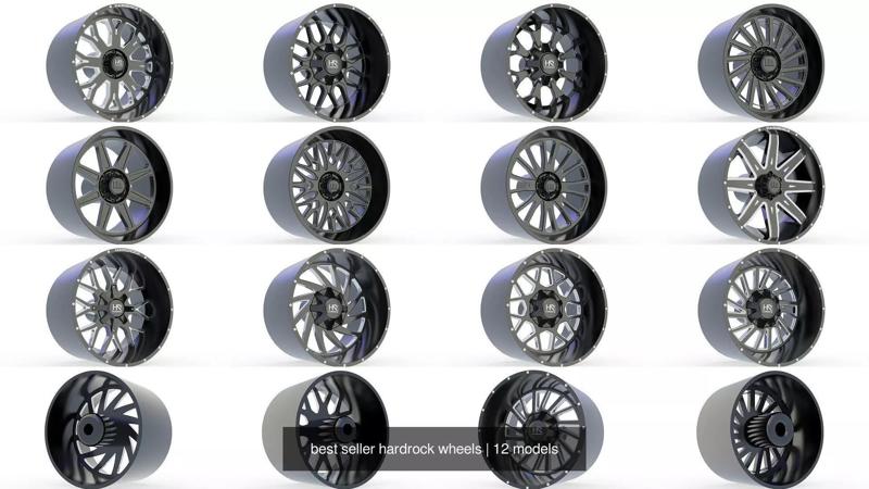 best seller hardrock wheels 3D Model Collection