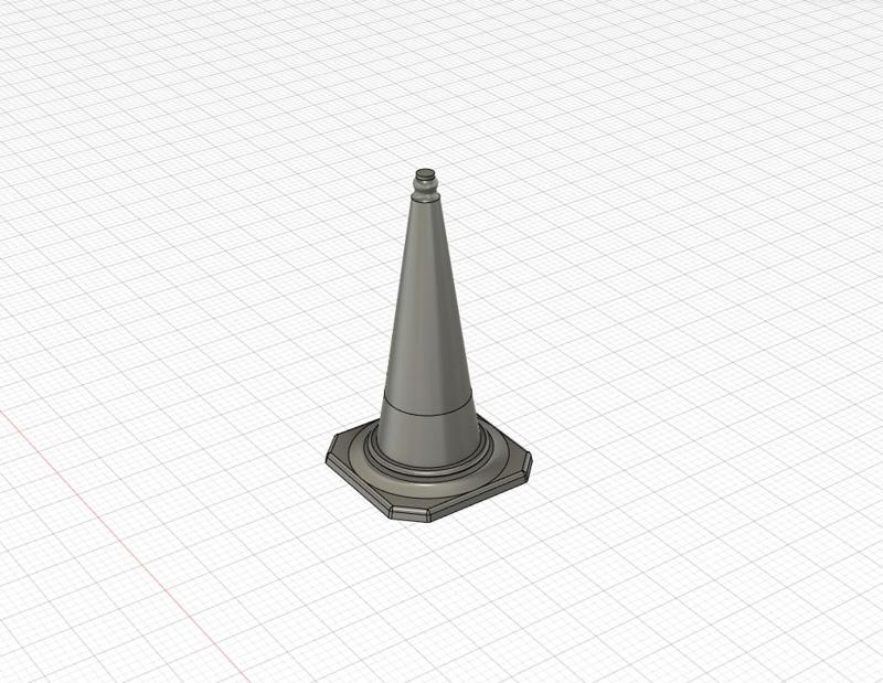 Road Traffic Cone - (1/10 RC, 1/14, 1/32, 1/43 O, 1/87 HO, 1/76 OO, 1/148 N) - Model Railway