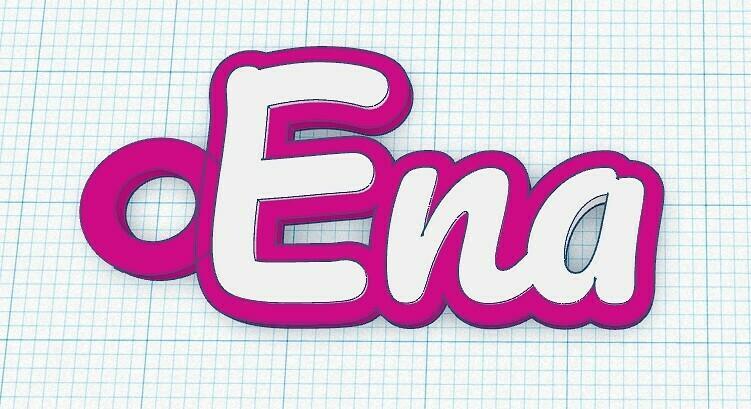 Fancy Keychain Name Tag - Ena