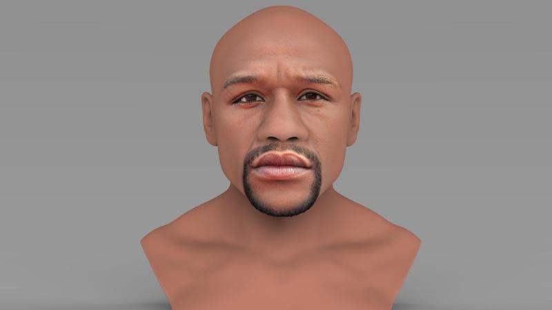 Floyd Mayweather bust for full color 3D printing