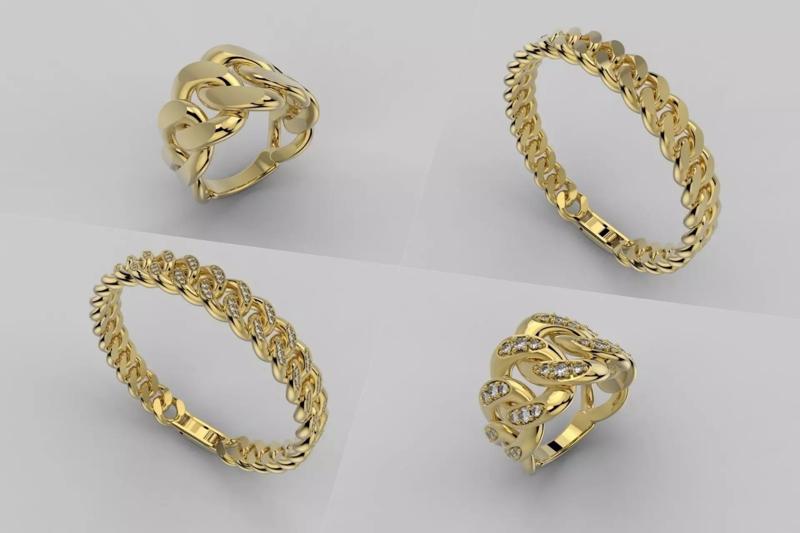 Set Chain - Jewelry 3D - 4 Models 3D Model Collection