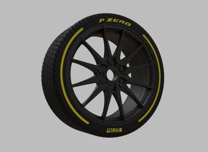 Miniature Vossen HF6-1 Rim & Tire