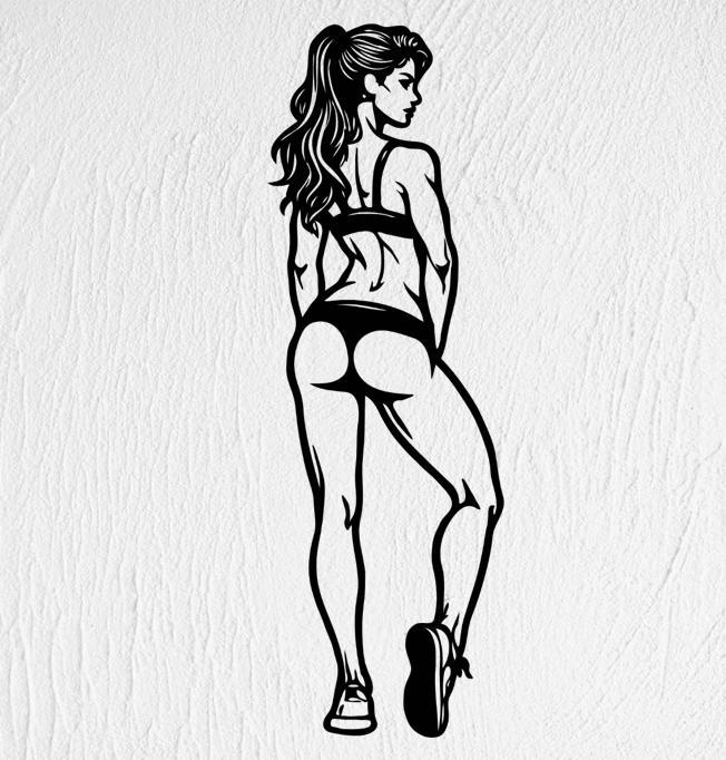 Wall Sticker: Sporty Girl on Her Back