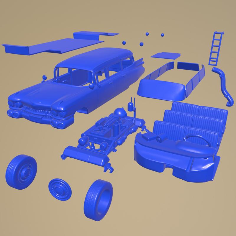 CADILLAC ECTO-1 GHOSTBUSTERS 1959 PRINTABLE CAR IN SEPARATE PARTS