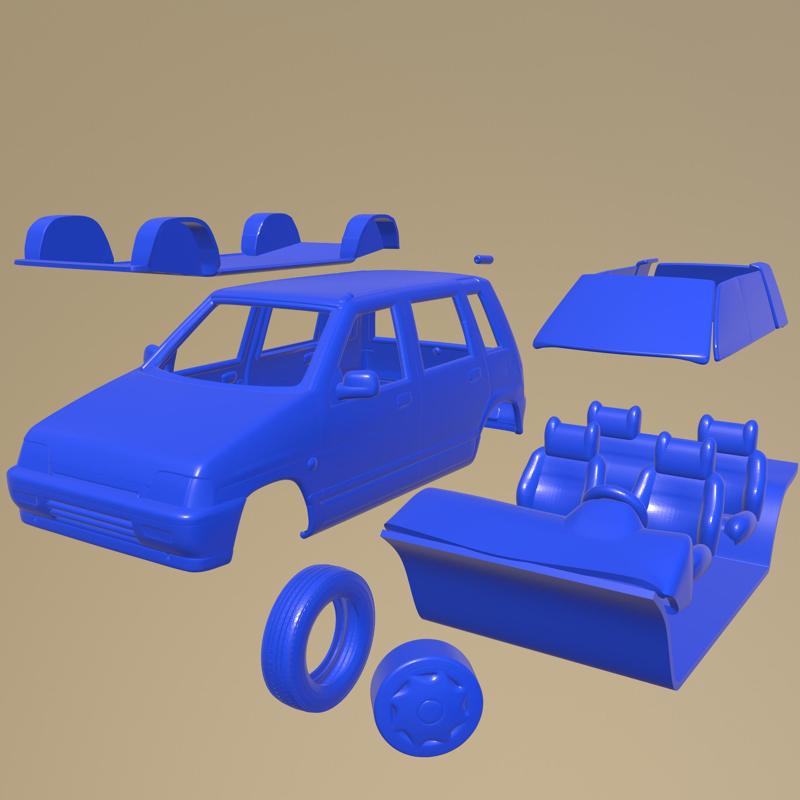 Daewoo Tico 1993 PRINTABLE CAR IN SEPARATE PARTS