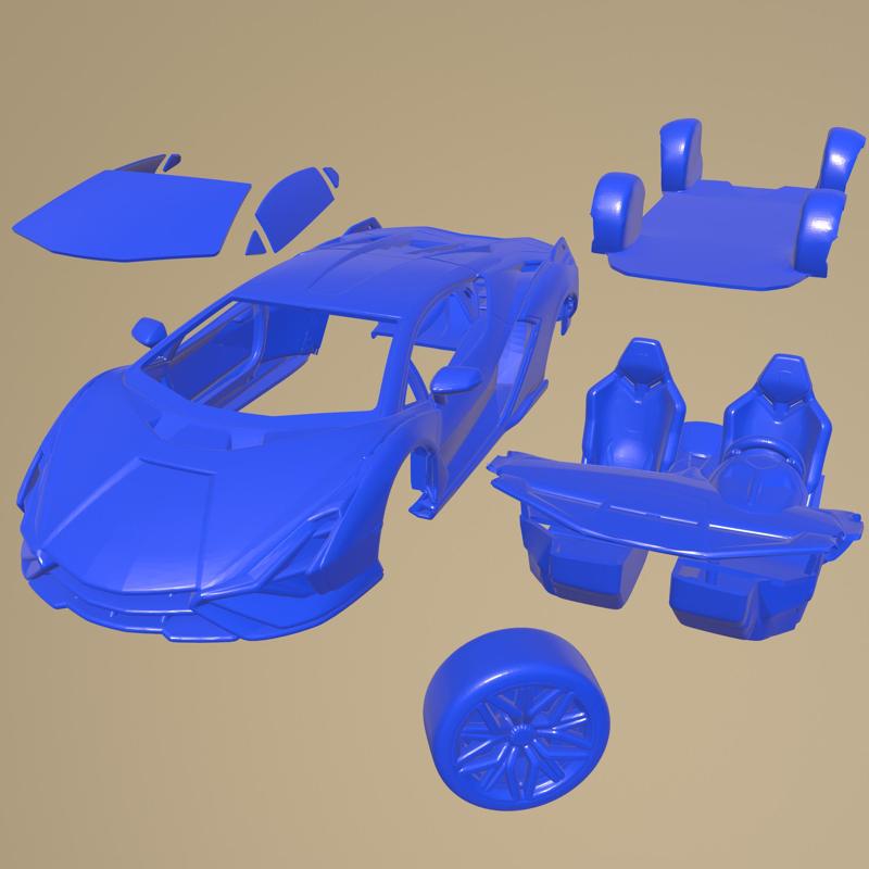 LAMBORGHINI SIAN 2020 PRINTABLE CAR IN SEPARATE PARTS