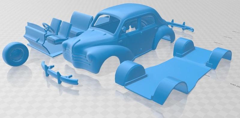 Renault 4CV 1955 Printable Car