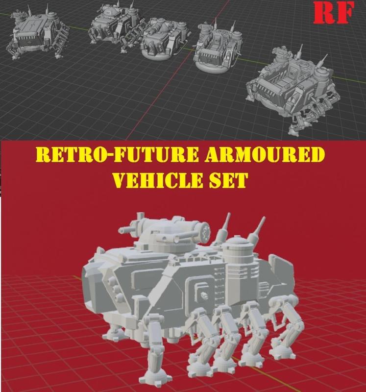 tech-savant retro-futuristic armour set (6mm / 8mm scale)