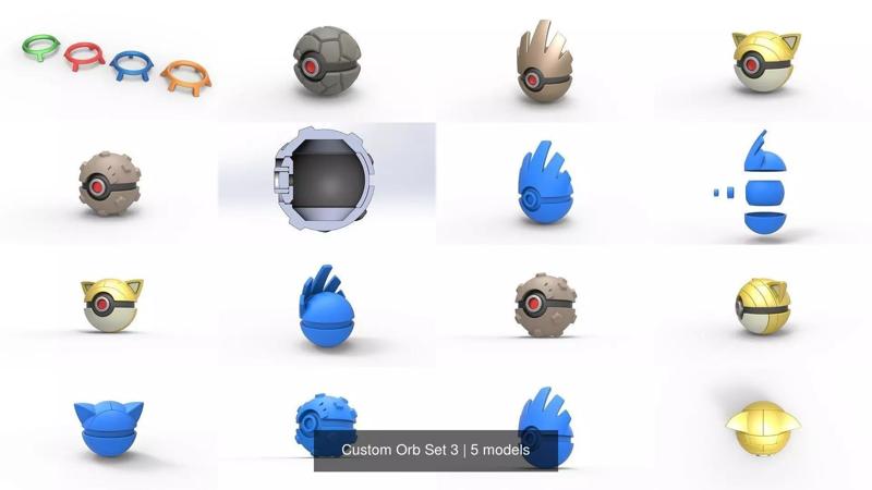 Custom Orb Set 3 3D Model Collection