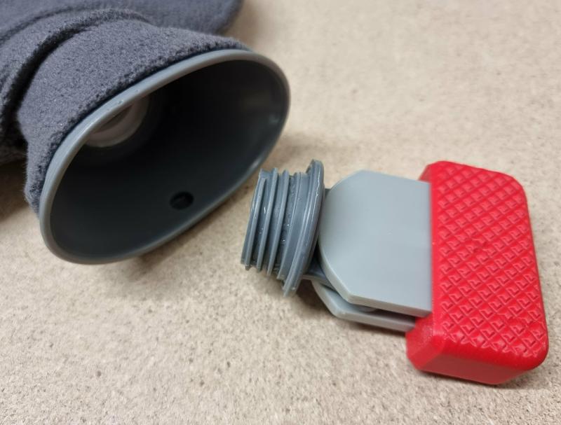 Opener for hot water bottle