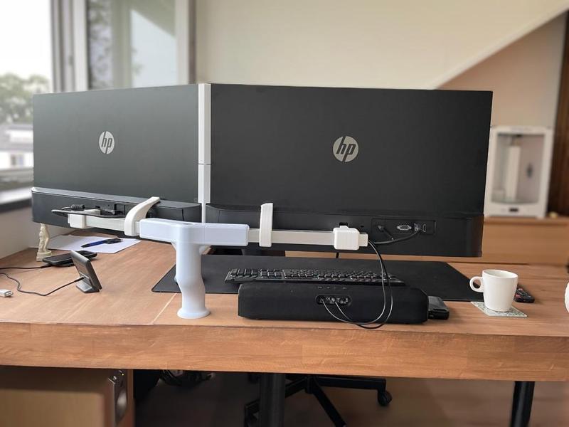 HP M series dual monitor stand