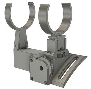 Two-axis easy-adjust finderscope holder for 11" Celestron SCTs (might be adaptable to other SCTs)