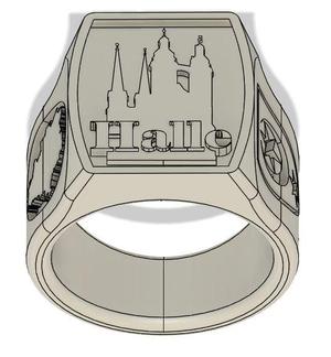 Ring Stadt Halle Stadtring Saale Marktkirche Wappen 