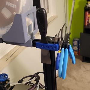 Ender 3 v2 - Dual-Z Compatible Simple Tool Holder w/ 3 Nipper Holders