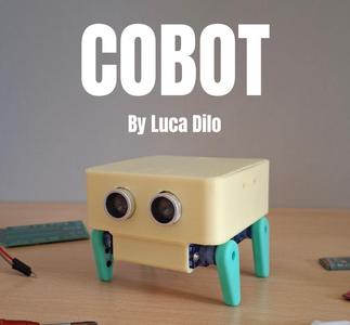COBOT: Four servo legs and distance sensor robot