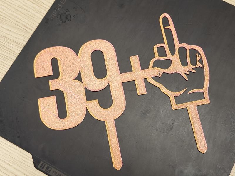 Topping per torta 40 anni, 39 + 1 SLIM