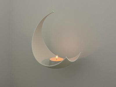 Crescent half moon hanging candle holder
