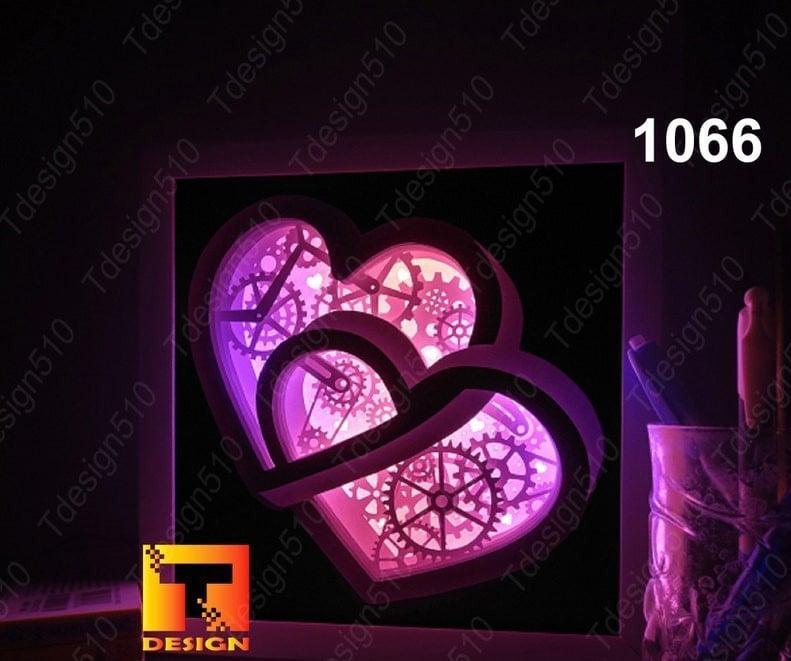 Clock Gear Heart light box
