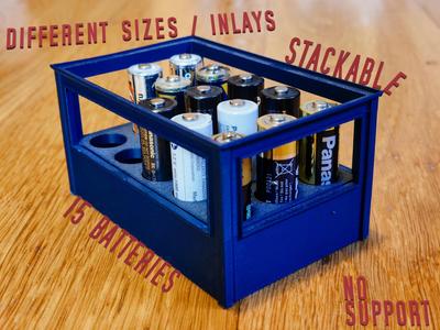 Battery Crate Desk Organizer Stackable