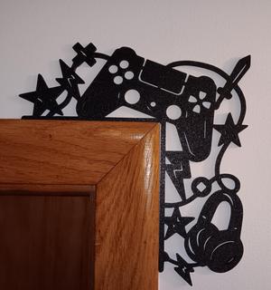 Gamer Silhouette Door Corner