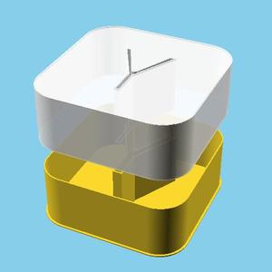 Square with a 'Y' letter, nestable box (v1)