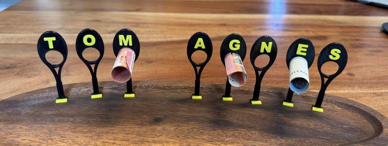 Tennisschläger für Geldgeschenke / tennis racket for cash gifts