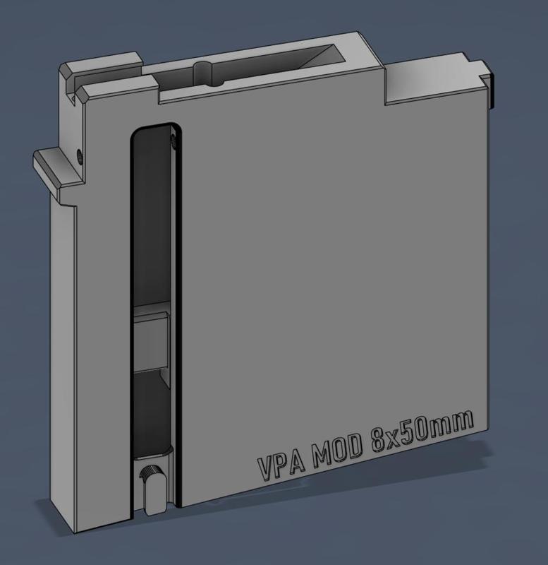 Improved Magazine with guide rails and chamfered edges