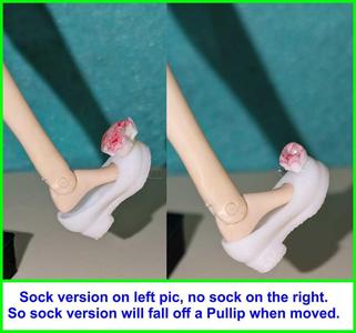 Pullip Mk3 and Mk4 Body shoes sized to stay on with socks or no socks versions