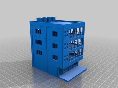 n scale small town 4 floor office building