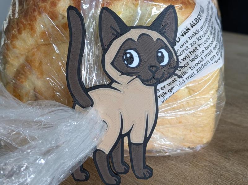Burmese Cat Bread Bag Clip