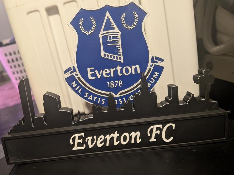 Everton FC with skyline of Everton Premier league