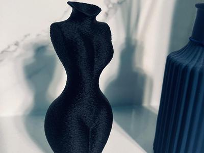 Decorative lady sculpture fuzzy skin