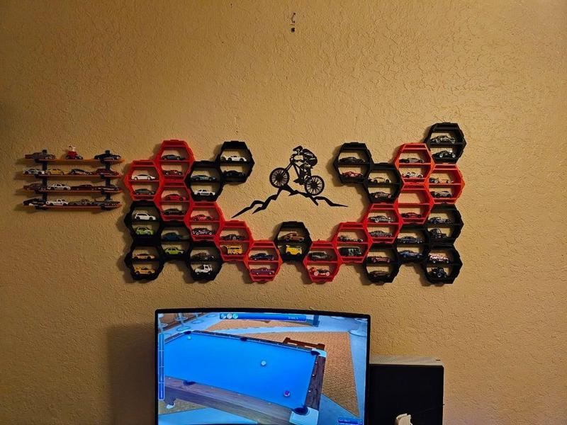 Hotwheels hex wall display 