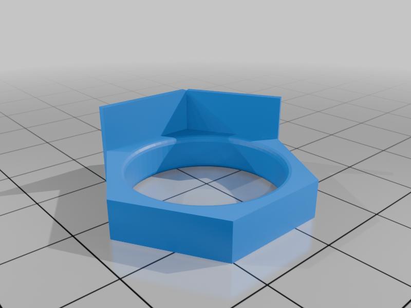 Hexagonal Ring with Poker Cards, Hearts Diamonds Clovers and Pikes